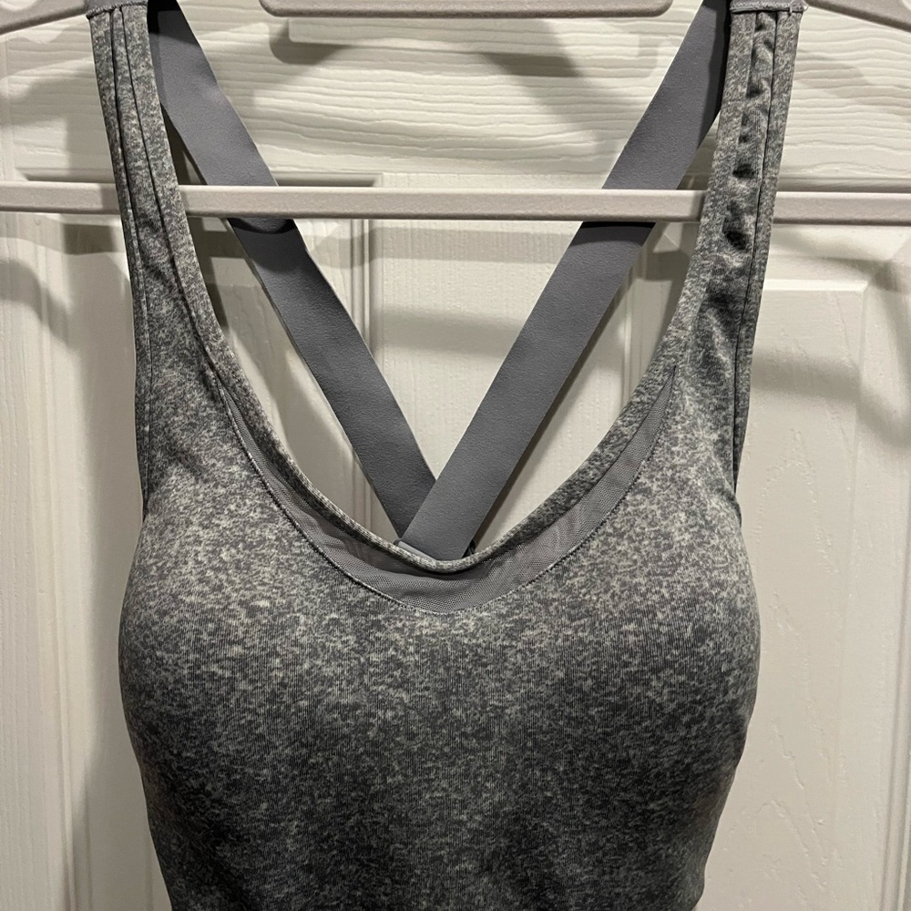 Gray Cross-Back Athletic Tank Top - Picture 1 of 4